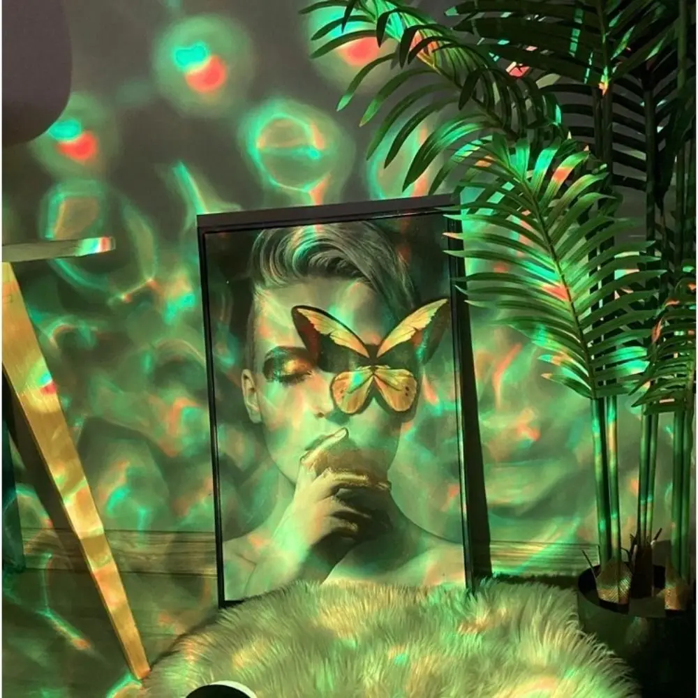 16 Colors Water Ripple Lamp Button Control 360° Rotation Sunset Lamp Corrugated Light Internet Famous Atmosphere Lamp