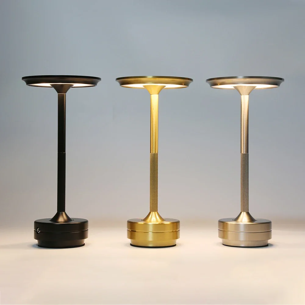 HPH Decorative Table Lamp Wireless Simple Dimmable Room Decorations Classic Retro Table Lamp Rechargeable Touch Desk Lamp