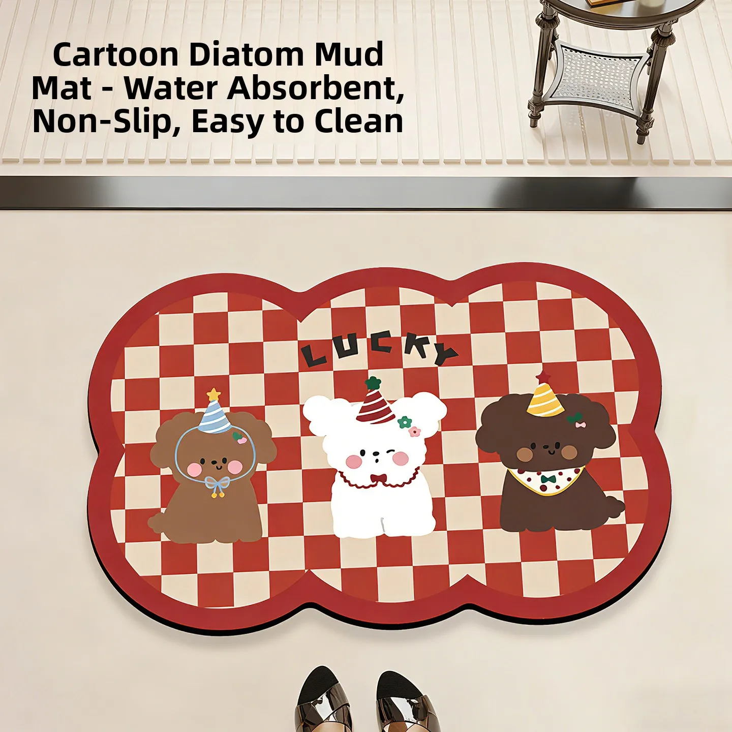 

Batoom Entrance Door Mat Anti-Slip Water Absorbent Silicon Dinosaur Cartoon Sle Home Floor Mat Toilet Carpet Rug