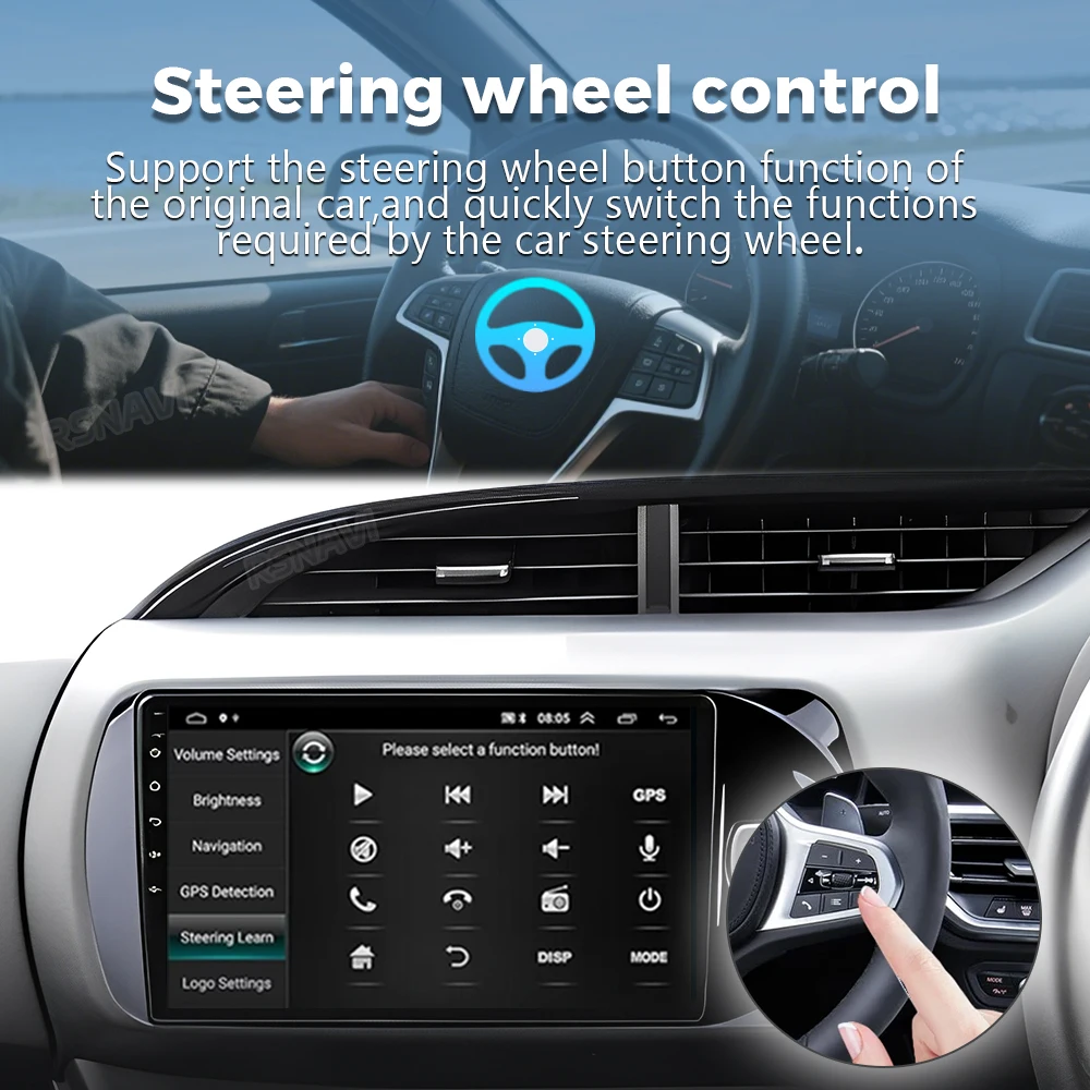 التوصيل والتشغيل أندرويد 15 Carplay لتويوتا فيتز 3 XP130 2014 - 2019 راديو السيارة الوسائط المتعددة مشغل فيديو الملاحة لتحديد المواقع ستيريو
