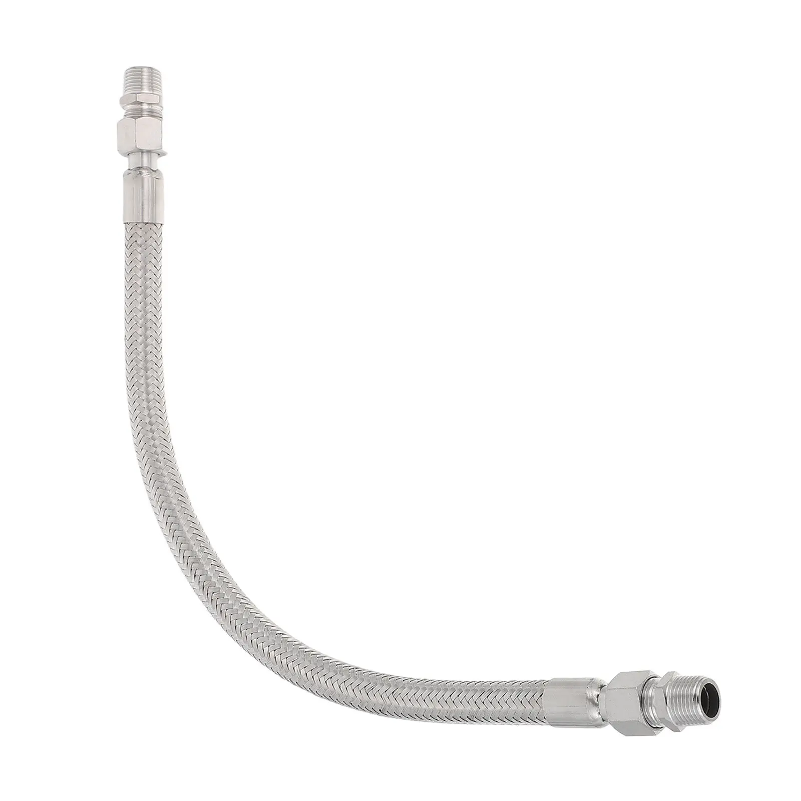 1Set Industrial Air Compressor Hose High Pressure Heat Resistant Flexible Stainless Steel Braided Metal Jumper Hose 450Psi 750F