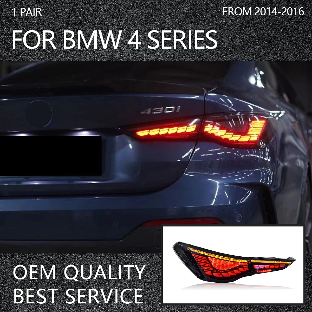 For New 4 series G22 G23 G28 M4 convertible Car 2-Door 4-Door Led Taillight 2020-UP Modified Tail Lights Turn Signal