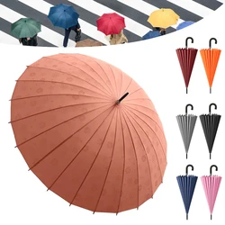 24 Bone Long Handle Umbrellas Creativity Flowering in Water Large Umbrella Reinforcement Windproof Parasols Sun Rain Umbrellas