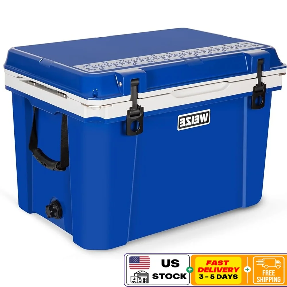 

Ultra-Light 55Qt Hard Cooler Insulated Portable Ice Chest Box Keeps Ice Cold 8 Days Includes Bottle Opener Ideal Camping Beach