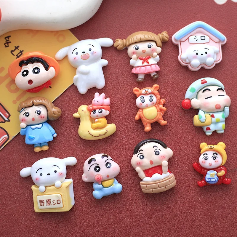 5pcs Cartoon Crayon Shin-chan Series Resin Gadgets Resin Flatback Cabochons for Diy Jewelry Making Crafts Material