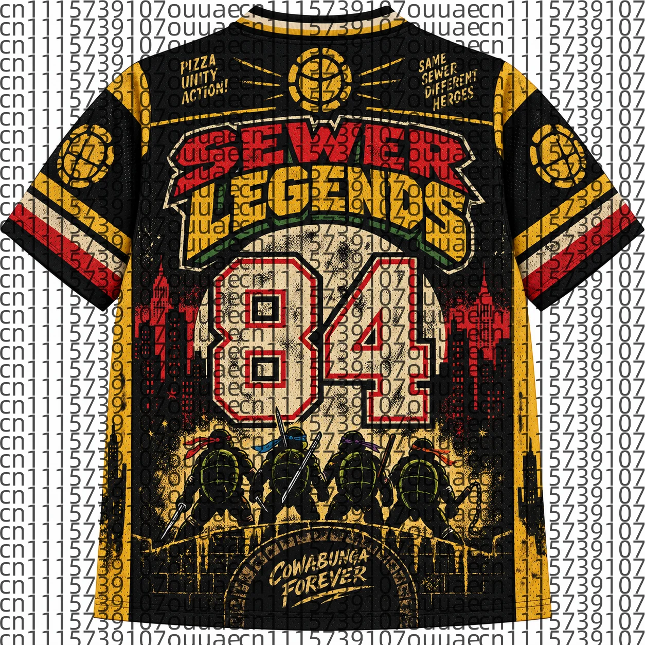 2026 Popular 80s Themed Sports Fashion Short Sleeved V-neck Mesh Streetwear Retro Band Movie Game Fan Gift T-shirt
