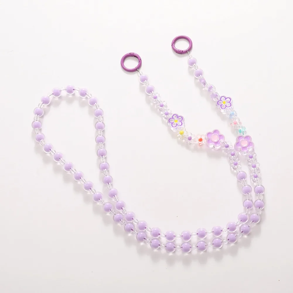 

Flower Beads Crossbody Phone Strap Bowknot Hanging Rope Mobile Phone Lanyard Charm Cute Phone Neck Straps Hanging Ornaments