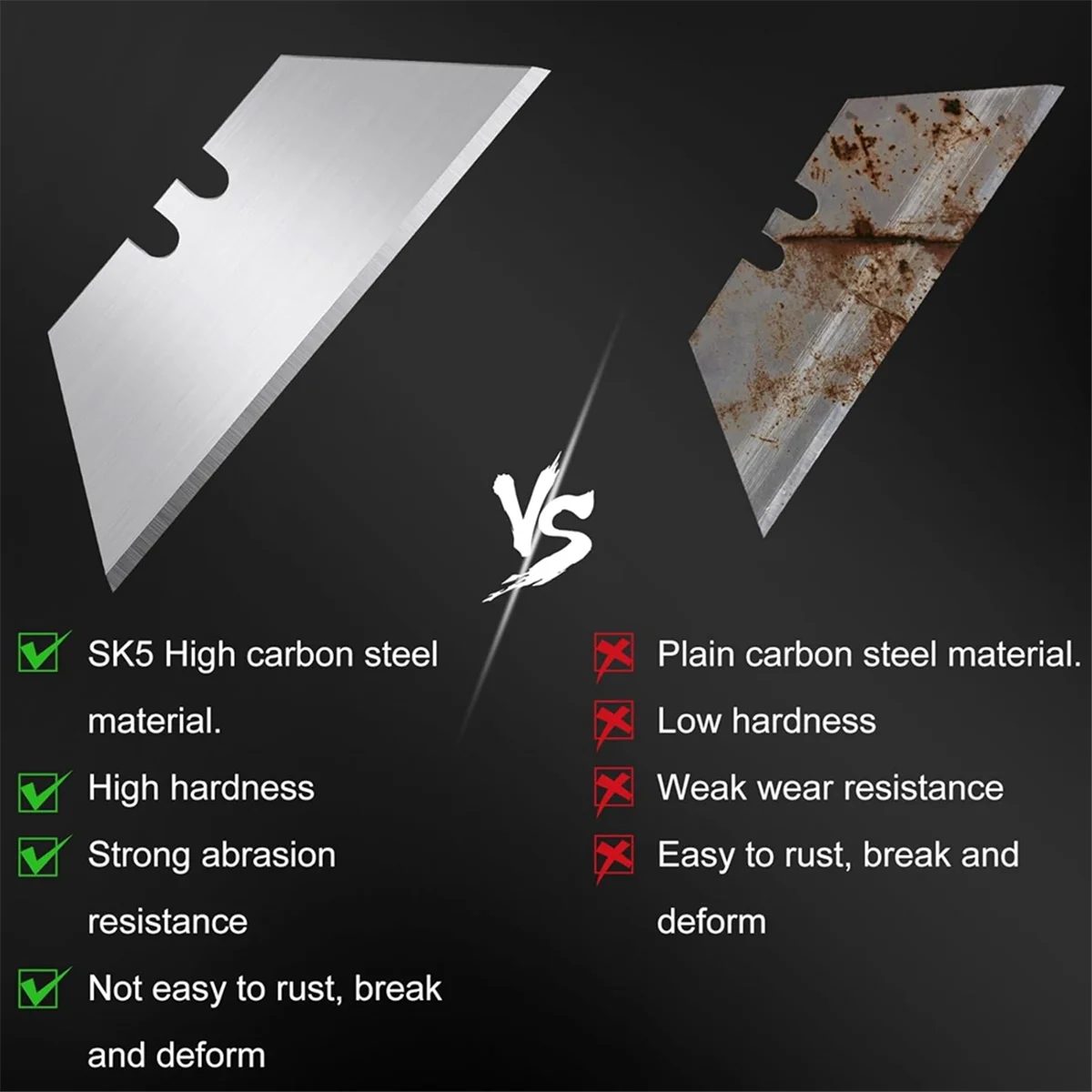 SSR 100 Stück Allzweckmesserklinge, SK5 Box Cutter Blades Nachfüllungen mit Aufbewahrungsbox, Allzweckklingen für Box Cutter