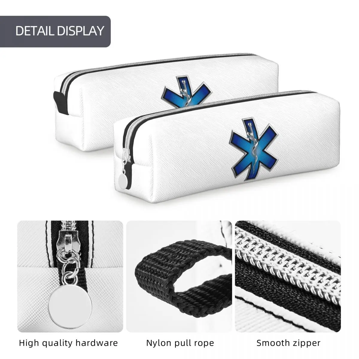 المسعف نجمة الحياة Emt الطوارئ الطبية رمز مقلمة أكياس القلم صندوق القلم للبنين بنات قلم رصاص الحقيبة حقيبة مستحضرات التجميل #6