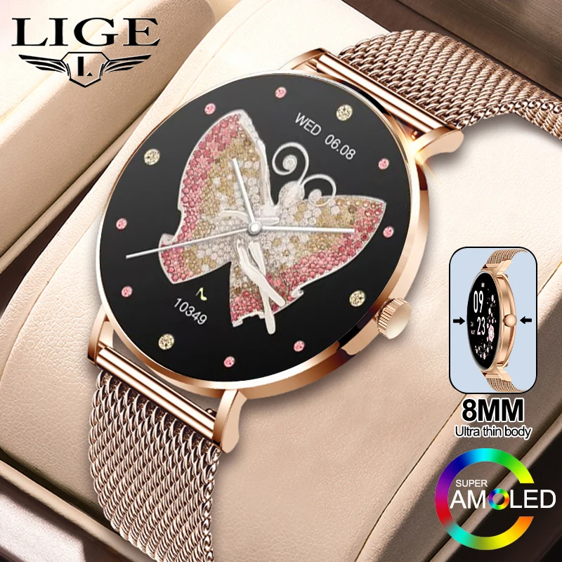 

New Bluetooth Call Smart Watch Women Custom Dial Steel Watches Men Sports Fitness Tracker Heart Rate Smartwatch For Android IOS