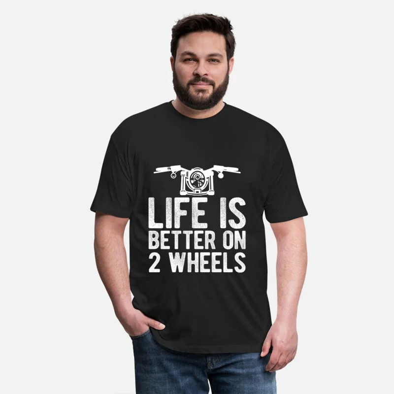 

Life is better on 2 wheels Funny Motorcycle Gift t shirt for Cafe Racer Full Of Spee Graphic clothes 100% cotton All size Tops