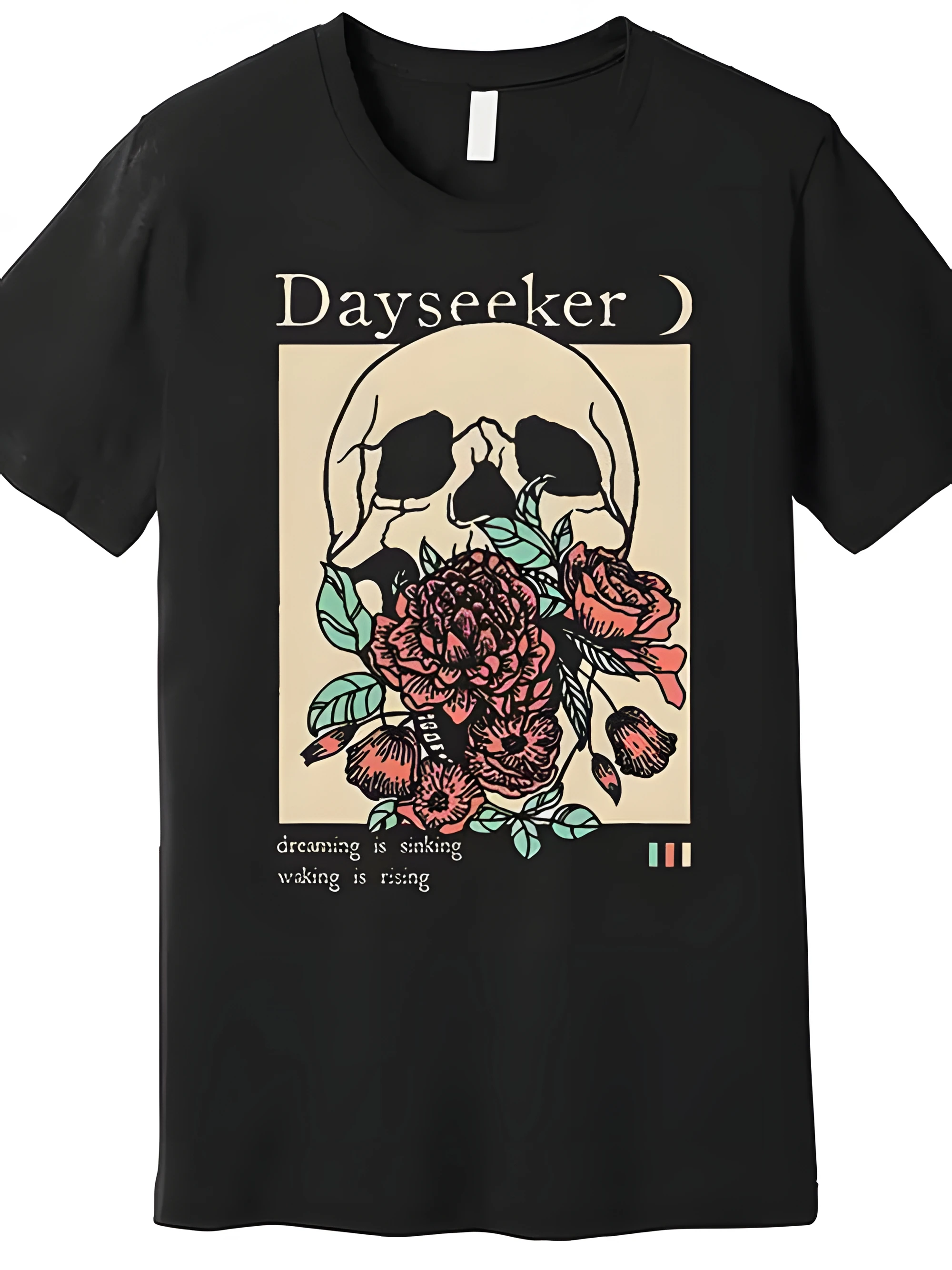 American retro black T-shirt, with American cartoon-style letter print