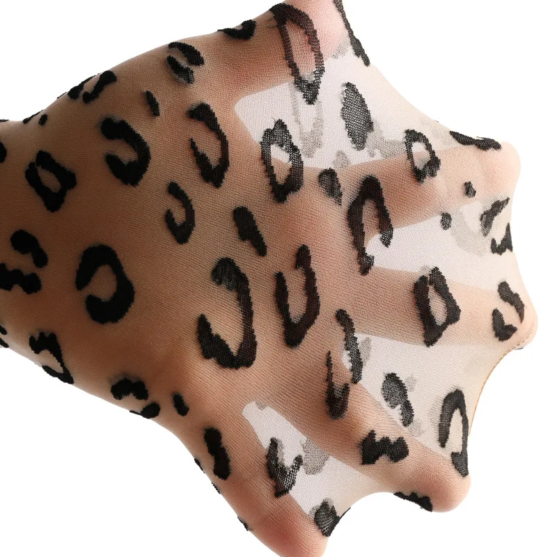 Fashion Leopard Print Jacquard Pantyhose Women Velvet Anti-Snag Tights High Waist Sheer Legwear Summer