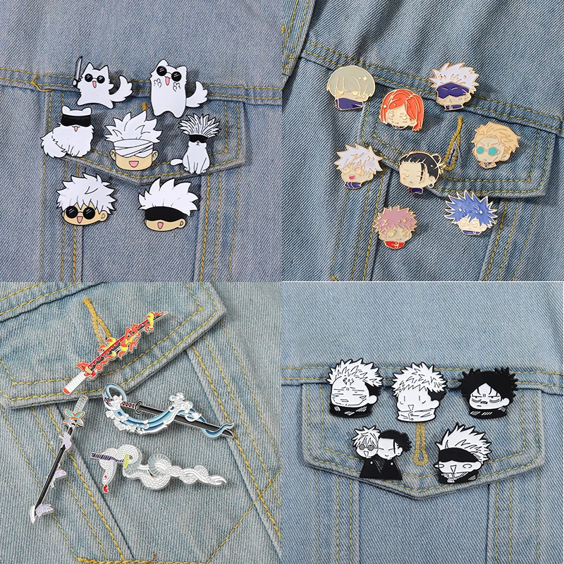 3-6pcs/Set Anime Collection Enamel Pins CustomCartoon Character Brooch Lapel Badge Cute Jewelry for Fans Gifts