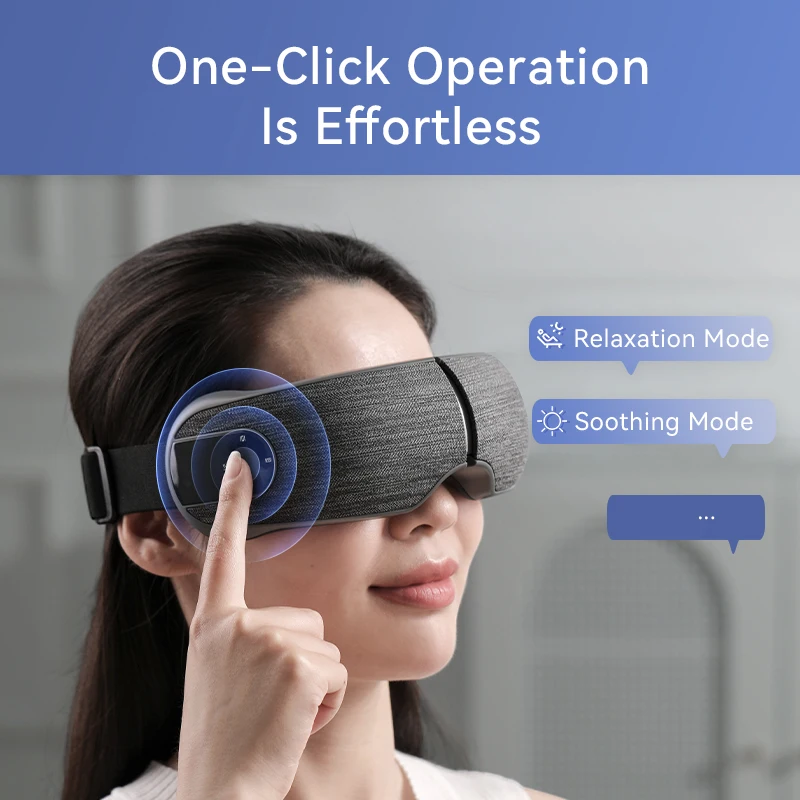 2024 Hot Sellers Air Compression Music Eye Fatigue Massage Device Rechargeable Smart Eye Massager With Heat