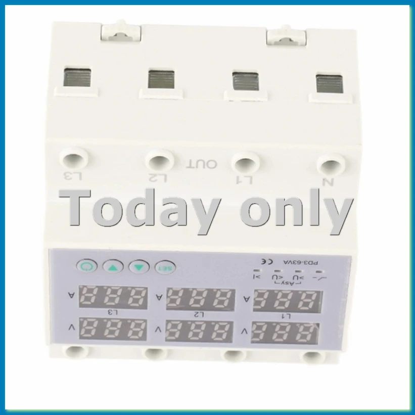 

Трехфазный вольтметр на DIN-рейку, амперметр, автоматическое устройство защиты от перенапряжения и перегрузки по току, AC 390‑500V-A51M