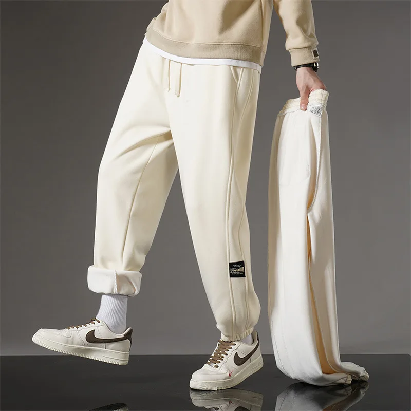 

Winter cashmere cotton pants casual pants leg-binding sports trousers joggers men track pants