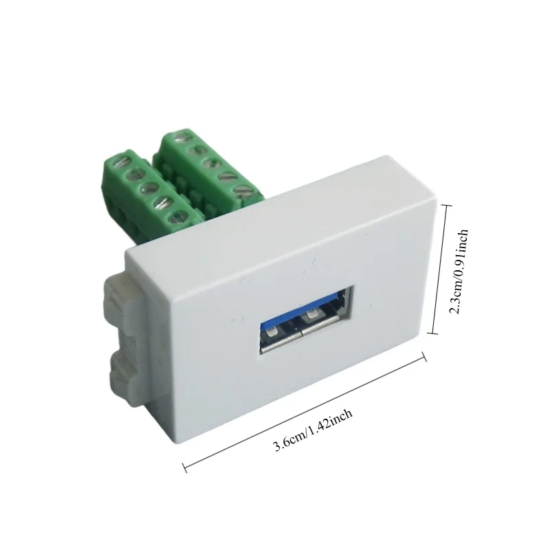 

USB 3.0 soldering free cable, screw on ground socket, wall panel, computer equipment, 23X36mm module
