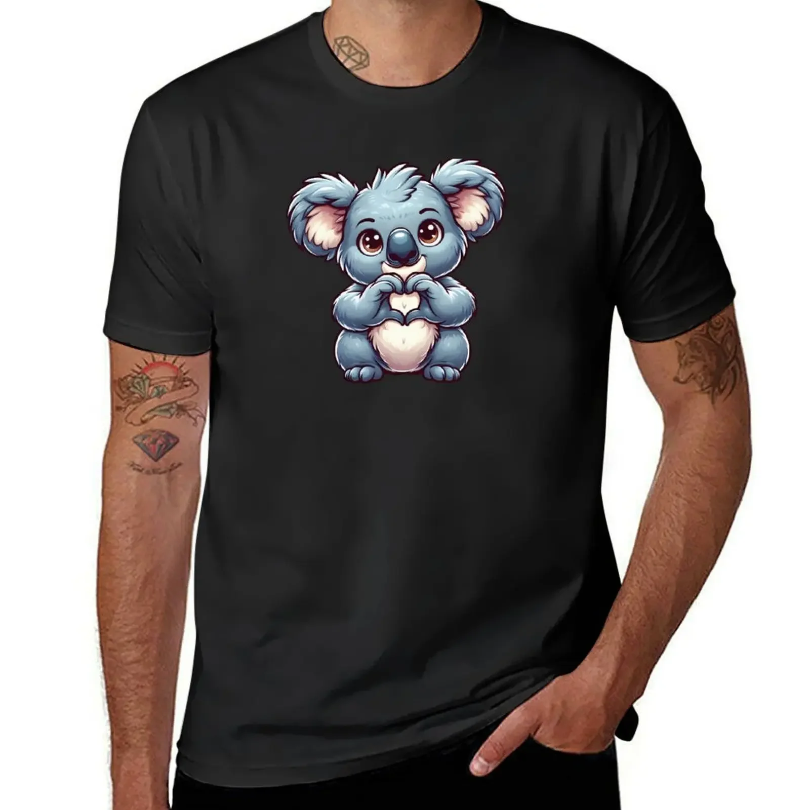 

Koala bear, koala bear love, Koala bear sticker T-Shirt quick-drying rapper graphic tees plus size men clothing