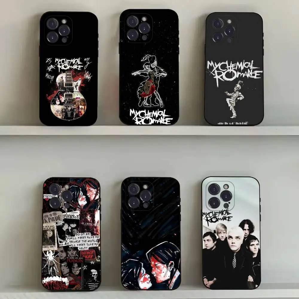 

My Chemical Romance MCR Phone Case For iPhone 16,15,14,13,12,11,Pro,Max,Plus,X,XS,SE4,E,Mini,Soft Black Case