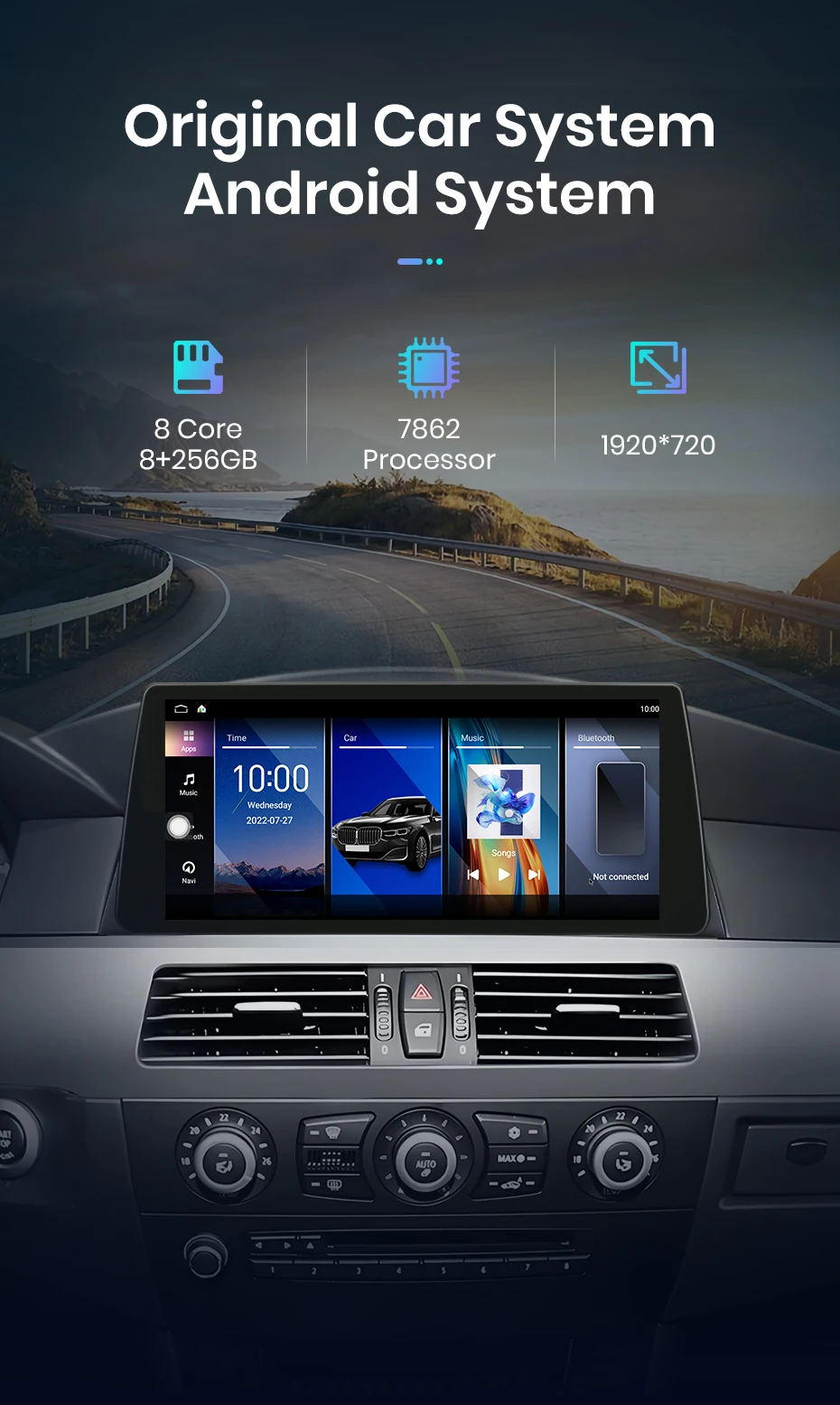 Junsun Drahtloses Carplay Android Auto Autoradio für BMW 5er E60 E61 3er E90 E91 4G WiFi GPS Intelligente Systeme Stereo – Detail 3