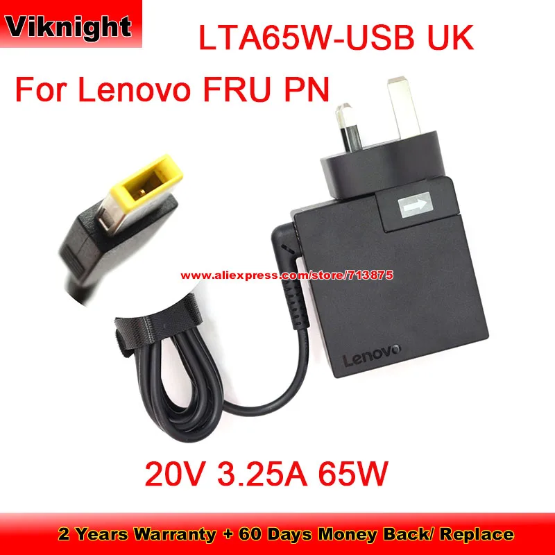 Genuine UK LTA65W-USB AC Adapter 20V 3.25A 65W For Lenovo FRU PN 03x7431   SA10N72223  Rectangle Power Supply