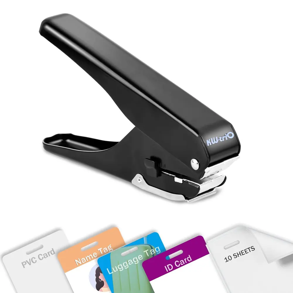 Handheld Card Slot Puncher, All-Metal Card Puncher, PVC ID Card, Luggage Tag and Name Tag Slotting and Punching Tool