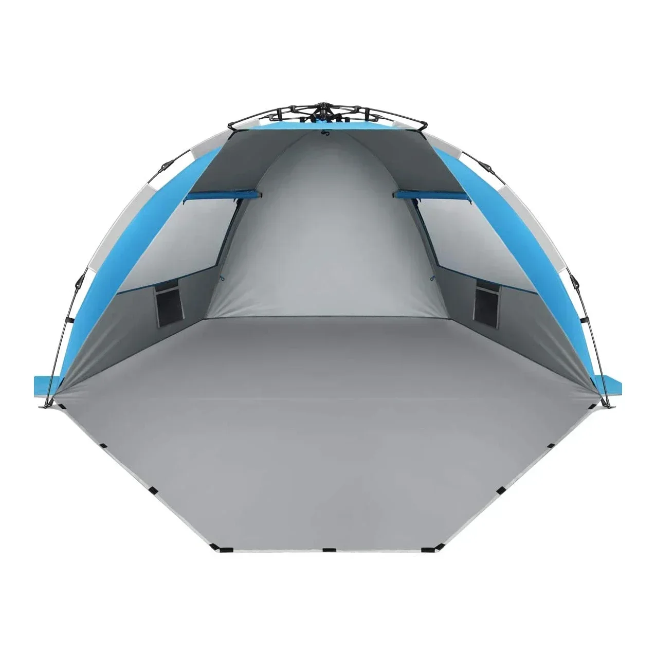 

2026 X-Large 4 Person Beach Tent Sun Shelter - Portable Sun Shade Instant Tent For Beach With Carrying Bag, Stakes, 6 Sand Pocke