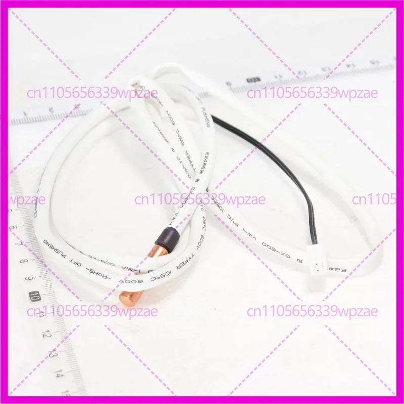 Sensor de Temperatura NTC de Cobre GW4100-L1000(0164) 10K, Cable Blanco de 1000mm, Sonda con Conector Blanco de 2 Pines para Bomba de Calor de Fuente de Aire Midea