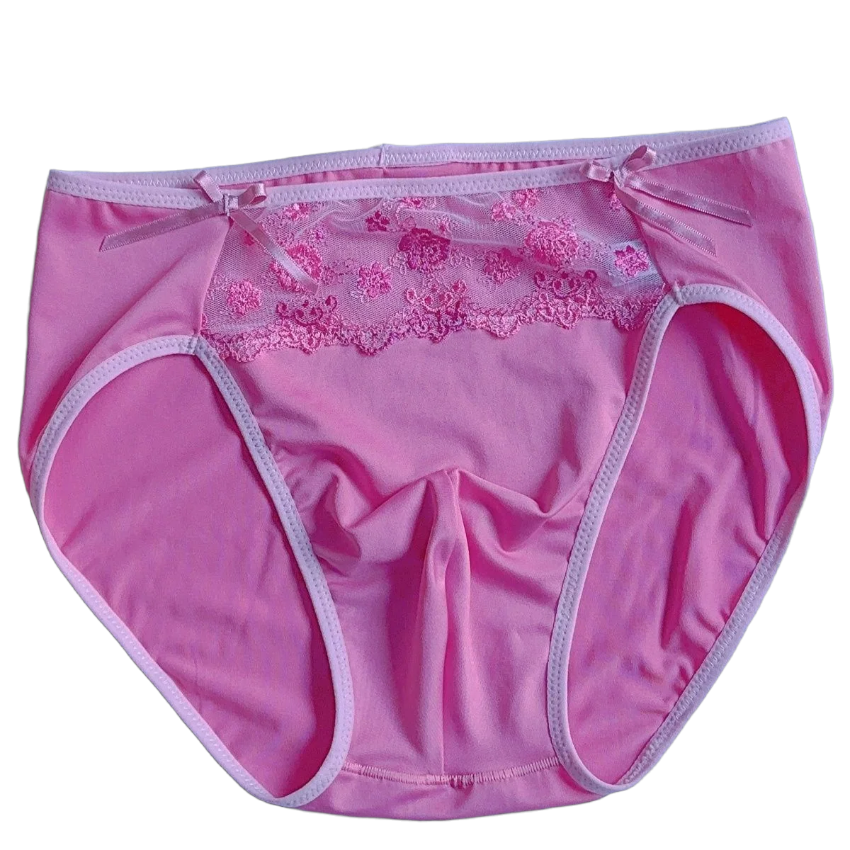 

Man's Orange Pink Briefs Lace Hem With Bowtie BF Gift Sexy Costumes Private Party Dance