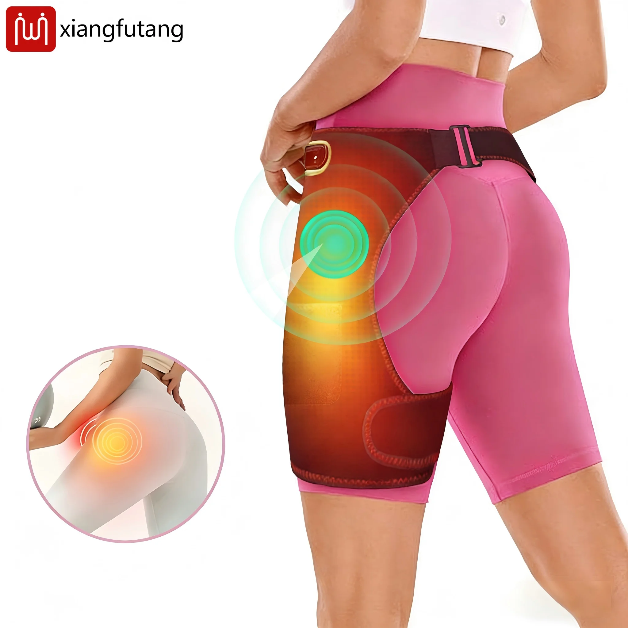 

Unisex Carbon Fiber Heated Hip Brace - Vibrating Massage Device for Sports Muscle Strain Recovery | Winter Warmth Gear