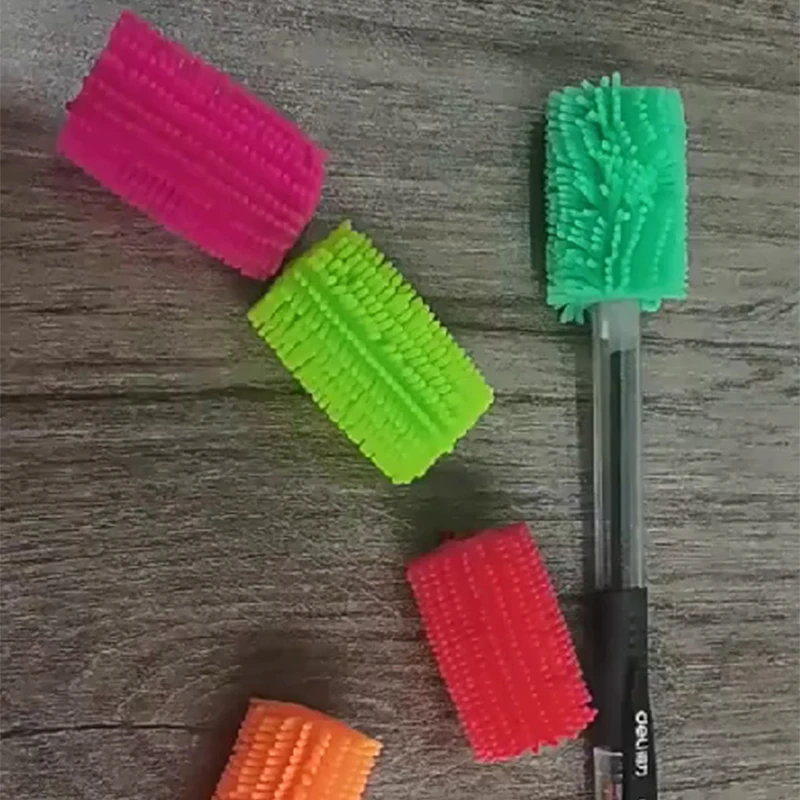 6PCS Stress Reducing Pen Case Toy Furry Pencil Case Release Pressure Pinch Music Originality Novelty Prank Decompression Toys