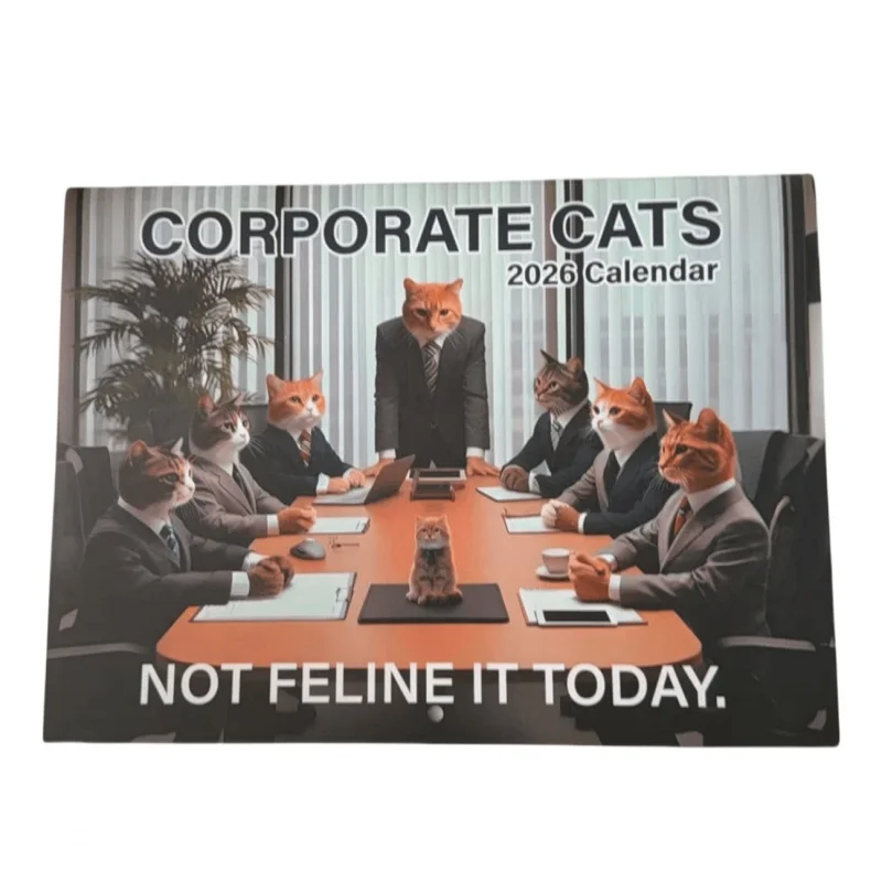 2026 Interesting Corporate Cat Calendar ，Office Daily Desktop Planner and Wall Calendar（1Month to Month12Date）