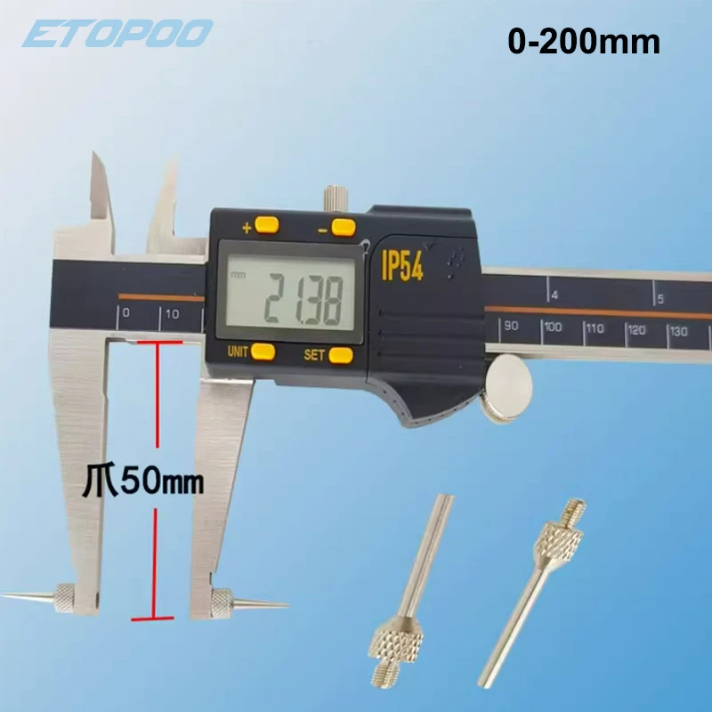 Multi-purpose interchangeable probe calipers internal and external grooves fluted flat head electronic internal groove calipers