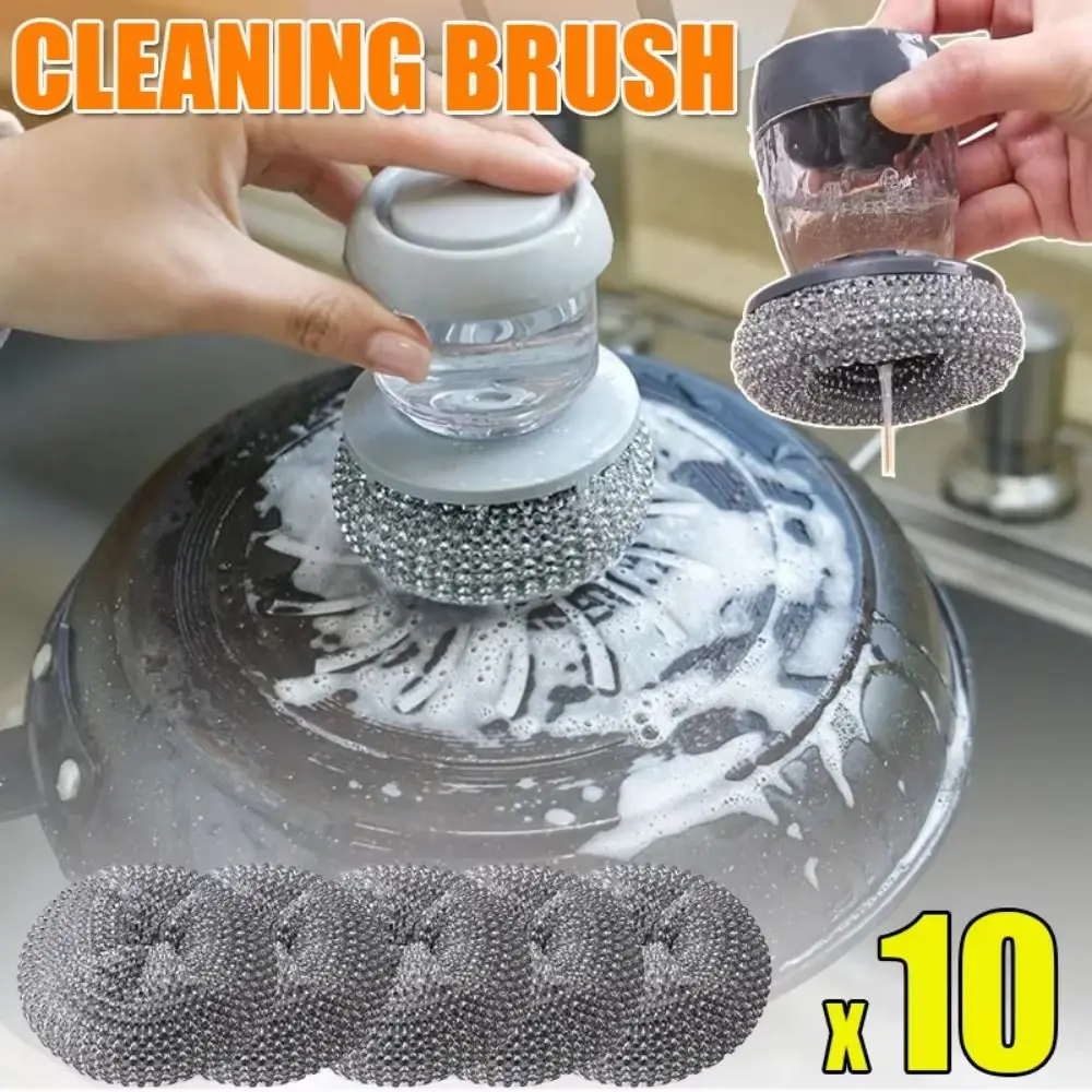 

5Pcs Creative Dish Cleaning Brush Press Type Liquid-added Ball Soap Dispenser Brush Detergent Liquid Filling