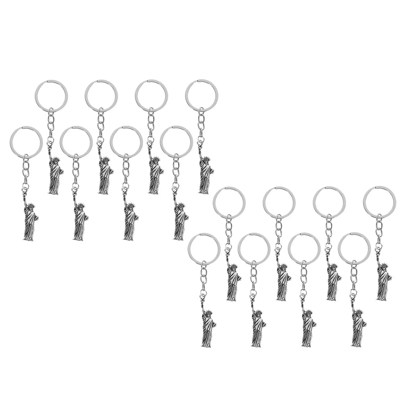 20Pcs Liberty Statue Keychain Metal Souvenir Patriotic Bag Pendant New York Usa History Commemorative New York Keychain