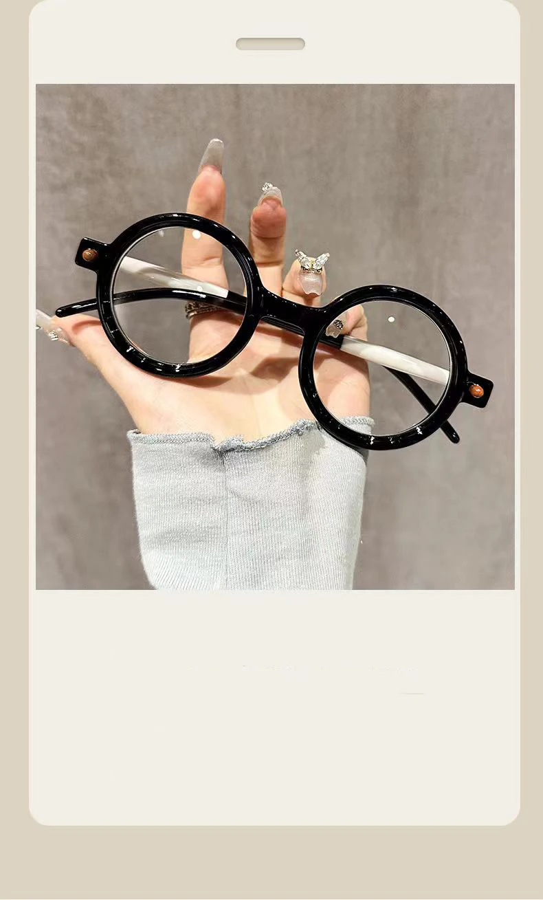 Runde Schwarz Weiß Lesebrille Frauen Männer AntiBlau Licht Vintage Presbyopie Weibliche Lesen Hyperopie Brillen Für Lesen + 1,0 + 1,5 – Detail 3