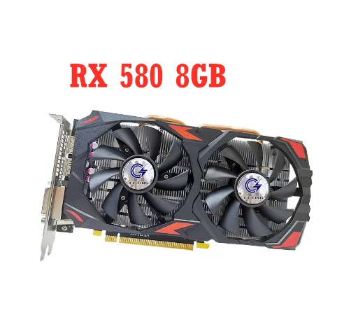 

C CCTING Video Card RX 580 8GB AMD Radeon 256Bit 2048SP GDDR5 GPU RX580 8G Graphics Cards non lhr 6g Mining hashrate 28