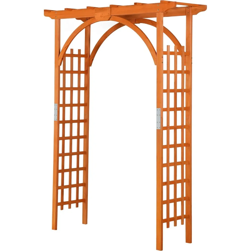 

Horticulture Garden Arches 7FT Wood Backdrop Stand Wooden Garden Climbing Arbor Arch for Ceremony Planting Decoration Decor