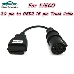 OBD2 Adapter For IVECO 30Pin to 16Pin Female Truck OBDII Cable OBD 2 Connector For IVECO 30 pin to OBD2 16 pin Truck Cable