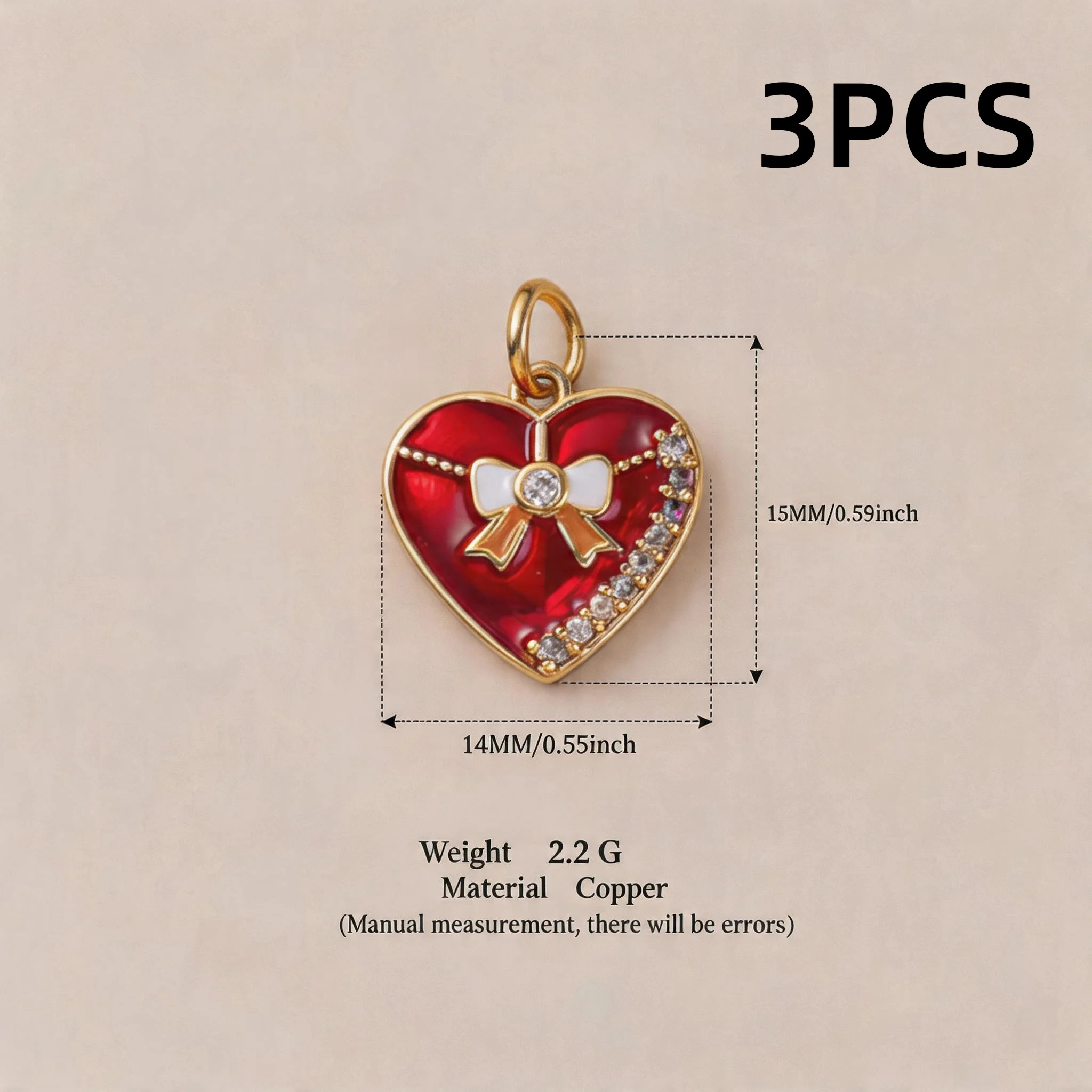 3 Stück Modische und Schlichte Neue Katzen-Doppel-Liebes-Schleifen-Pferde-DIY-Anhänger Charms für Schmuckherstellung – Detail 5