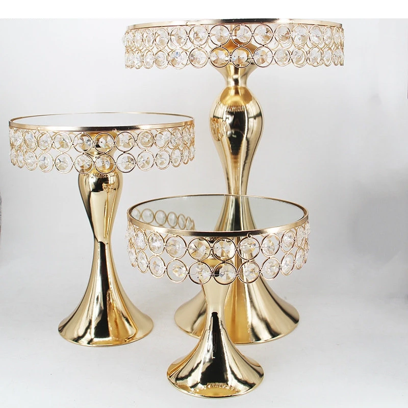 

European Style Iron Art High Foot Cake Rack Metal Dessert Display Snack Plate Bread Jewelry Storage Tray Tools