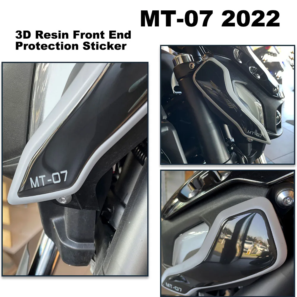 MT-07 for YAMAHA MT-07 2022 Motorcycle 3D Resin Front End Protection Sticker Waterproof Anti-scratch Protector