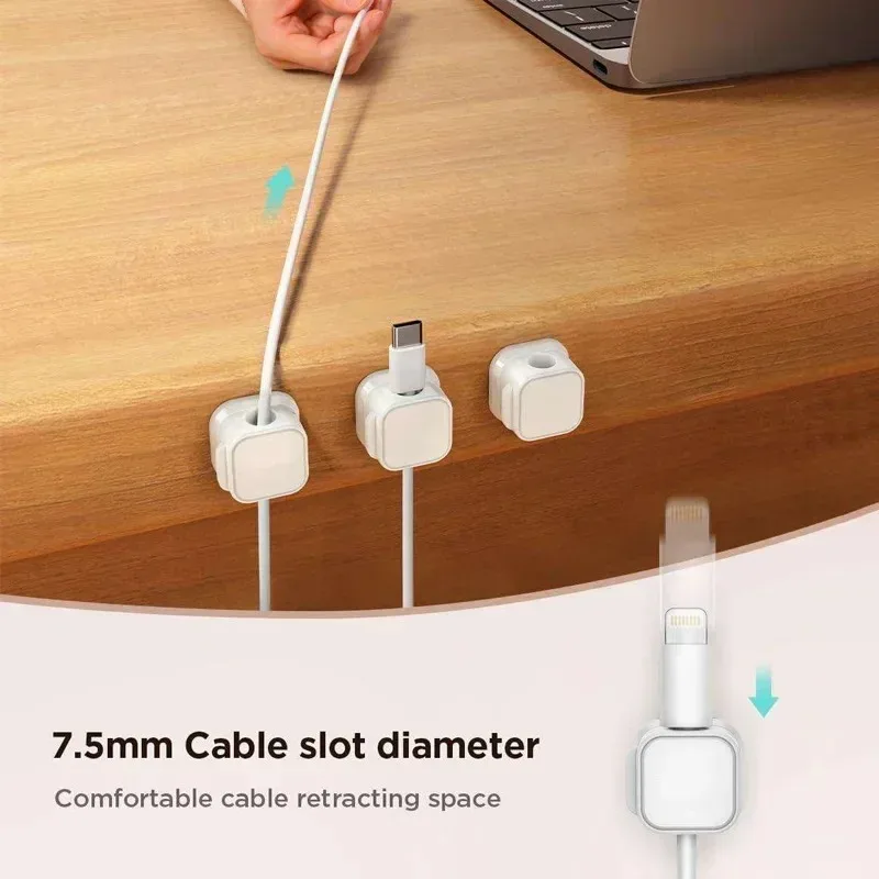 Office Cable Passage Charger Protector Guide Cord Portable Magnetic Seamless Cable Management Clip Headphone Cable Clip Clips