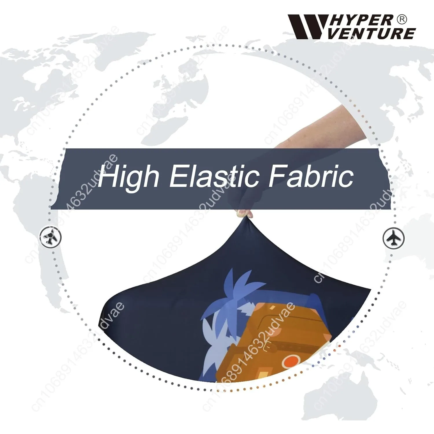 Waschbare Gepäckabdeckung – modischer Kofferschutz, passend für 18–22 Zoll Gepäck (Reise, S)