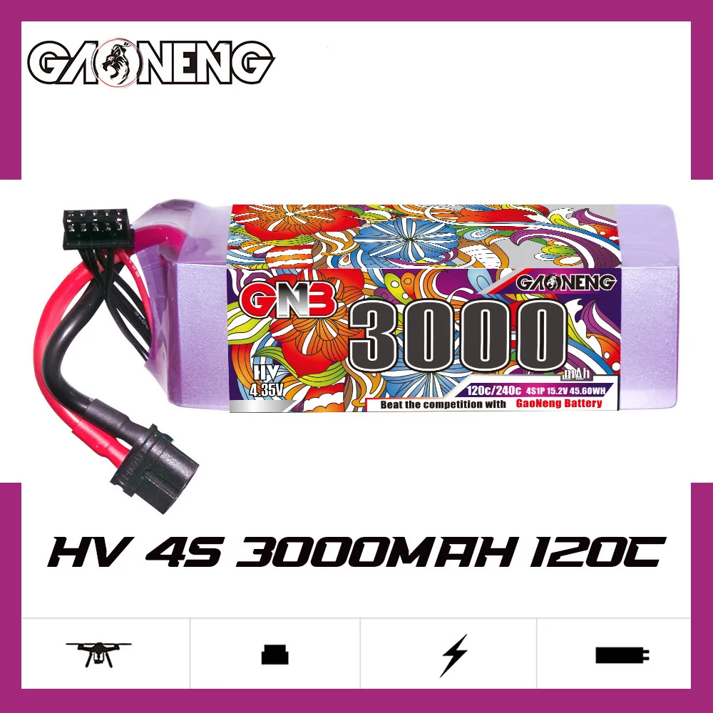 MAX 3000mAh GNB 15.2V 3000mAh 120C/240C Akumulator Lipo do helikoptera RC Quadcopter FPV Racing Drone Części zamienne Akumulator 4S