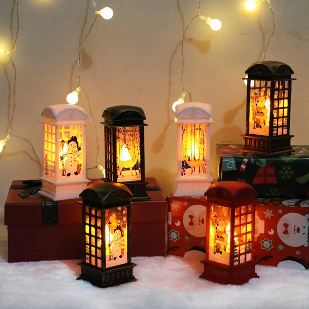 Christmas Night Light Ornament Lantern Wind Light Merry Christmas Decor Navidad Xmas Gifts New Year Home Christmas Tree Ornament