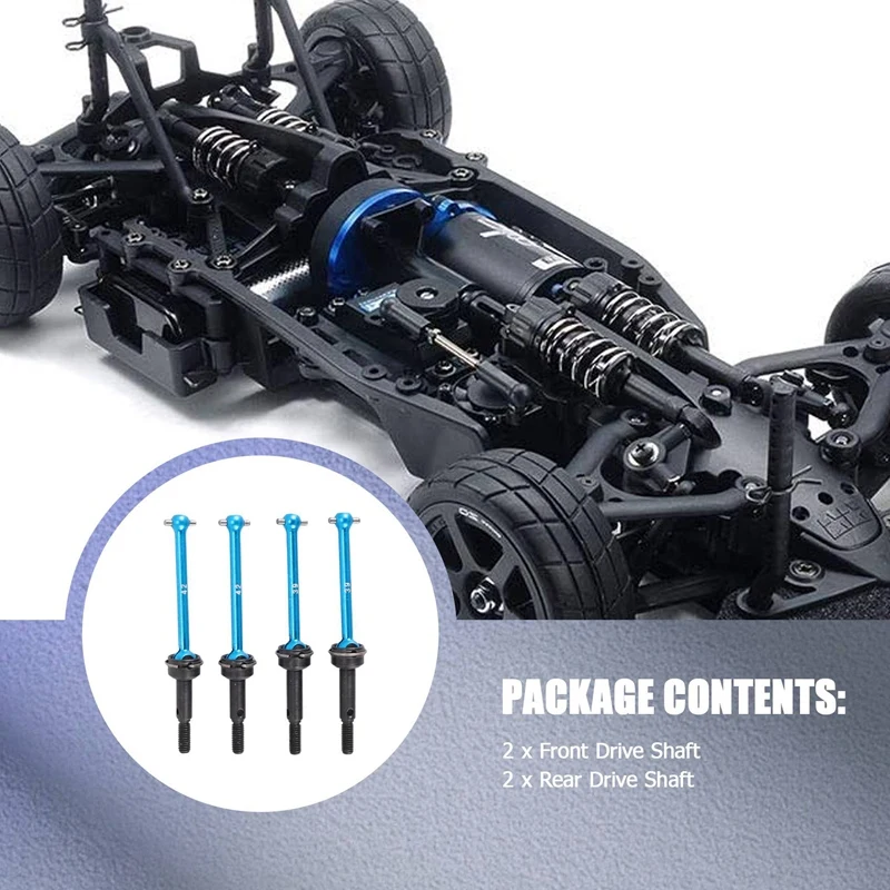 4 шт. передний и задний приводной вал CVD 54515 54516 42 мм 39 мм для Tamiya XV-01 TC-01 XV01 TC01 1/10, детали для обновления радиоуправляемого автомобиля