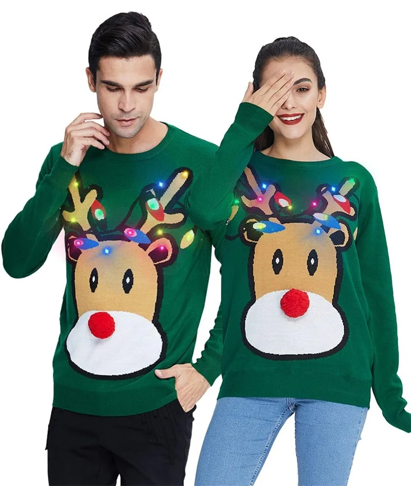 Men's Funny Ugly Christmas Jumper Sweatshirts Casual Long Sleeve Crewneck Pullover Xms Hoodie For Couple Family Match Clothes