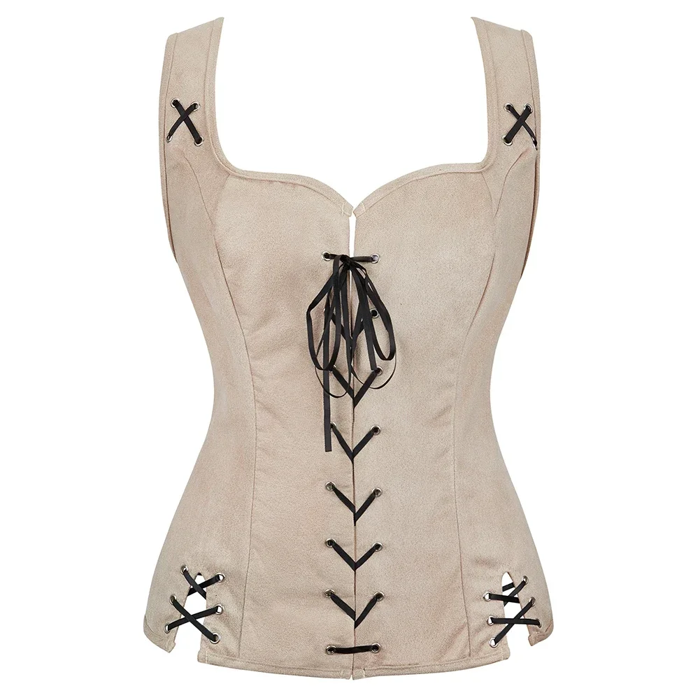 Pirate Costume Steampunk Gothic Women Corsets Vest Plus Size Medieval Off Shoulder Blouse Tops 2 Pieces Sets Renaissance Vest - view 3